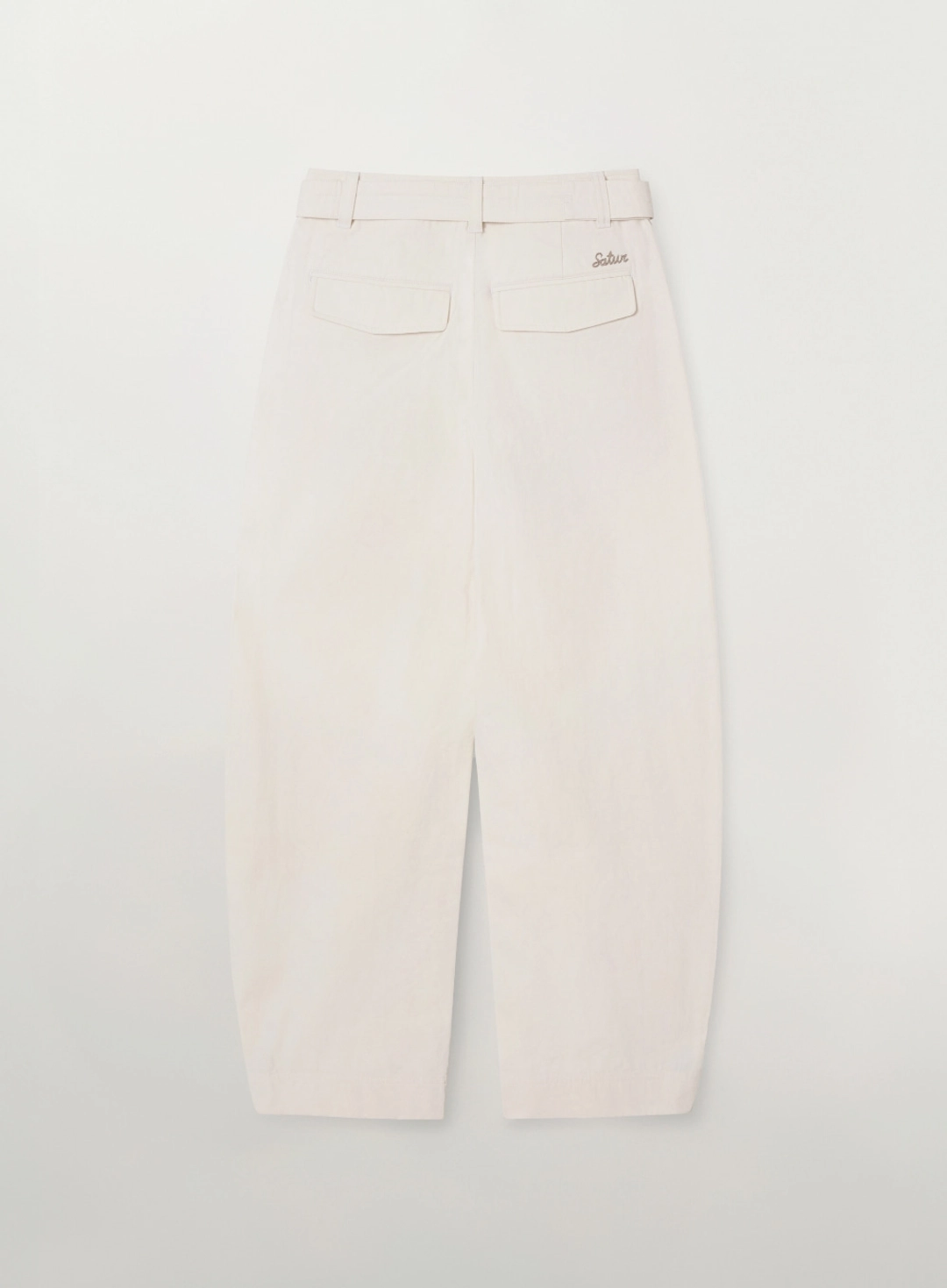 세터 (W) Belted Cotton Barrel Fit Pants - Cream 상품 이미지 2