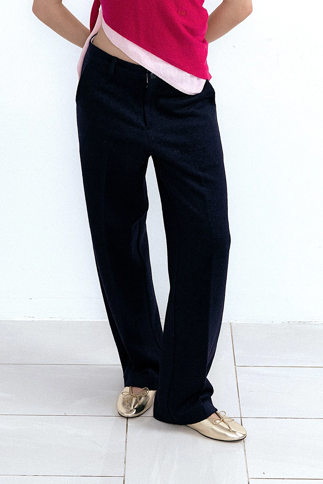 포지프레클즈 Texture Wool Slacks_Midnight 상품 이미지 2