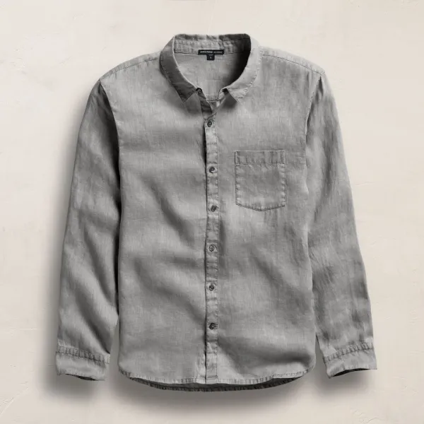 Lightweight Linen Shirt - Silver Grey Pigment