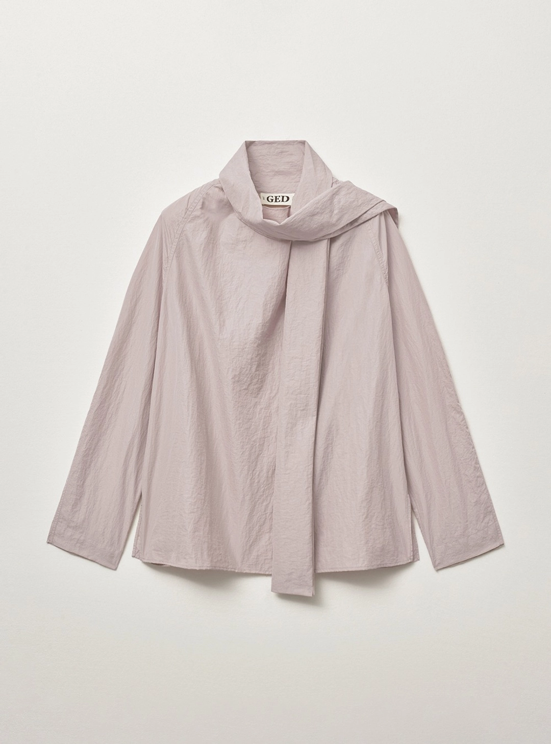 BUTTON SCARF BLOUSE - ROSE