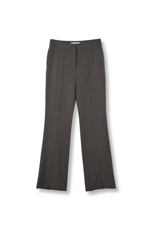 W Lowrise Slit Pants, Brown