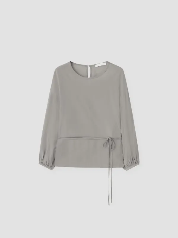 DUSTY ROUND BLOUSE_ASH GRAY_OE3C2MBL90AGR