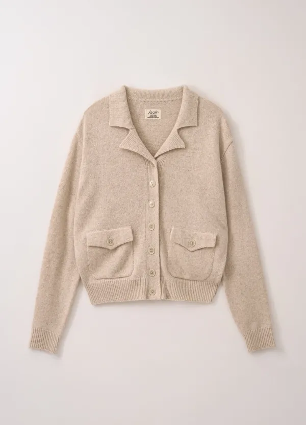 Daniela Cashmere Knit Cardigan (Oatmeal)