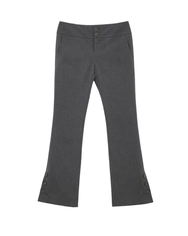 Button Down Slim Pants (Gray)
