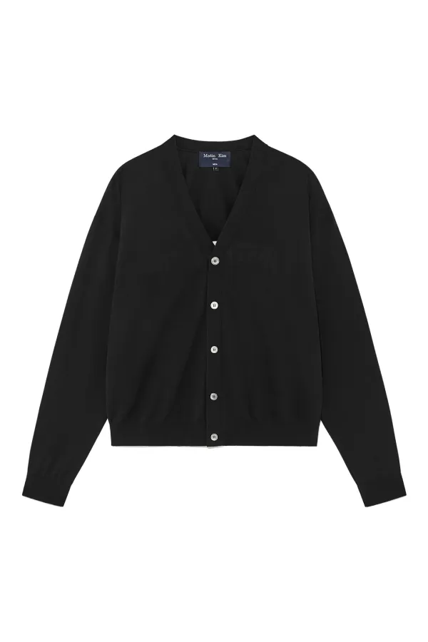 BACK LOGO SEE THROUGH CARDIGAN FOR MEN IN BLACK