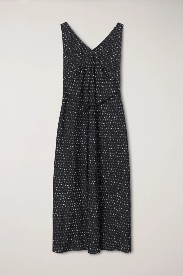 SLEEVELESS PATTERNED DRESS BLACK_UDDR6B224BK