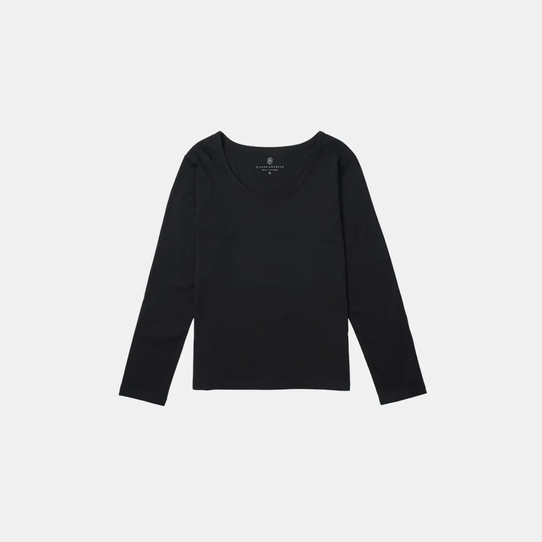 시야쥬 SITP5189 에센셜 U넥 긴팔 티셔츠_S\'est passee(쎄빠쎄)_Black 상품 이미지 1