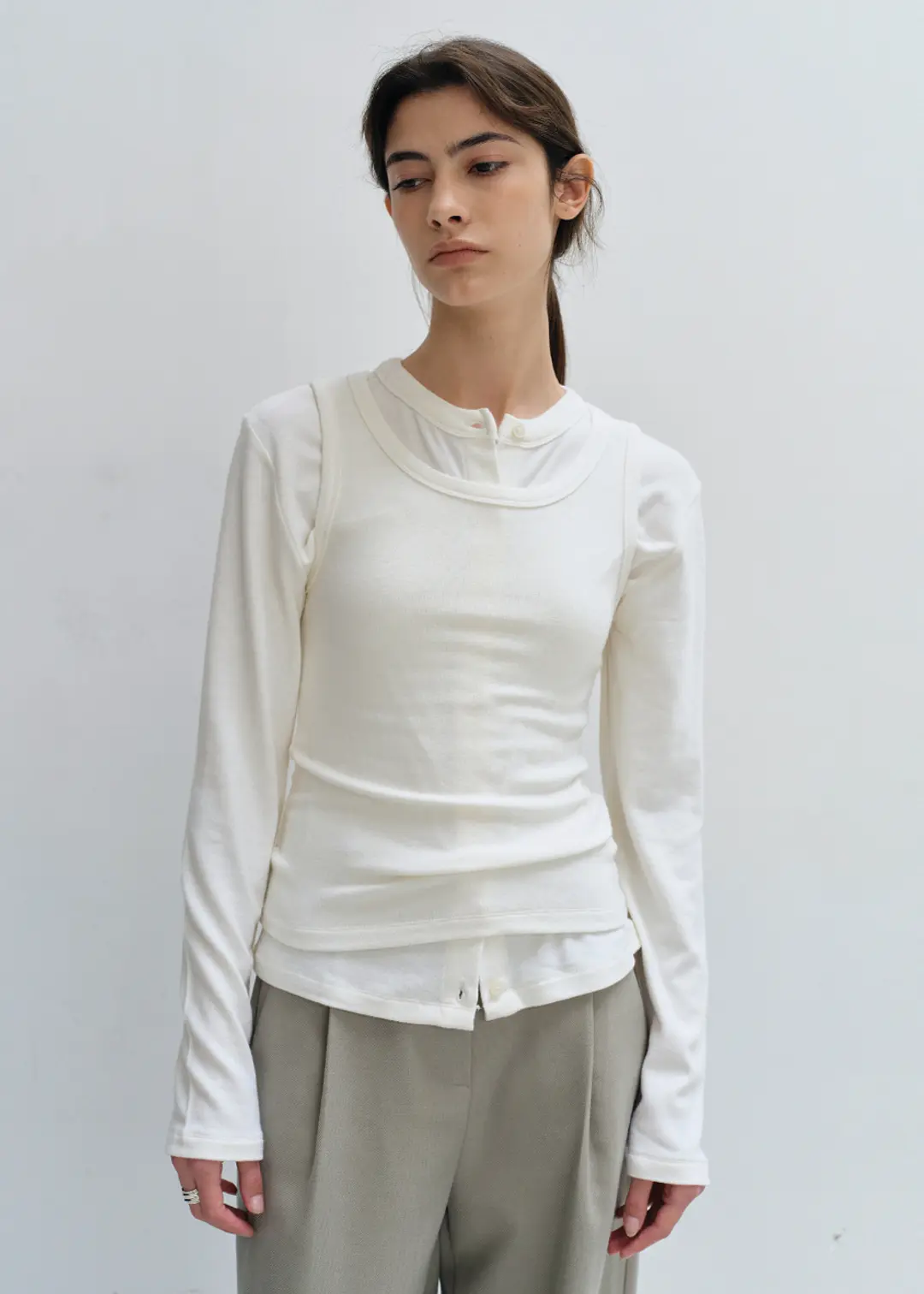 블루브릭 Cardigan layered set (ivory) 상품 이미지 3