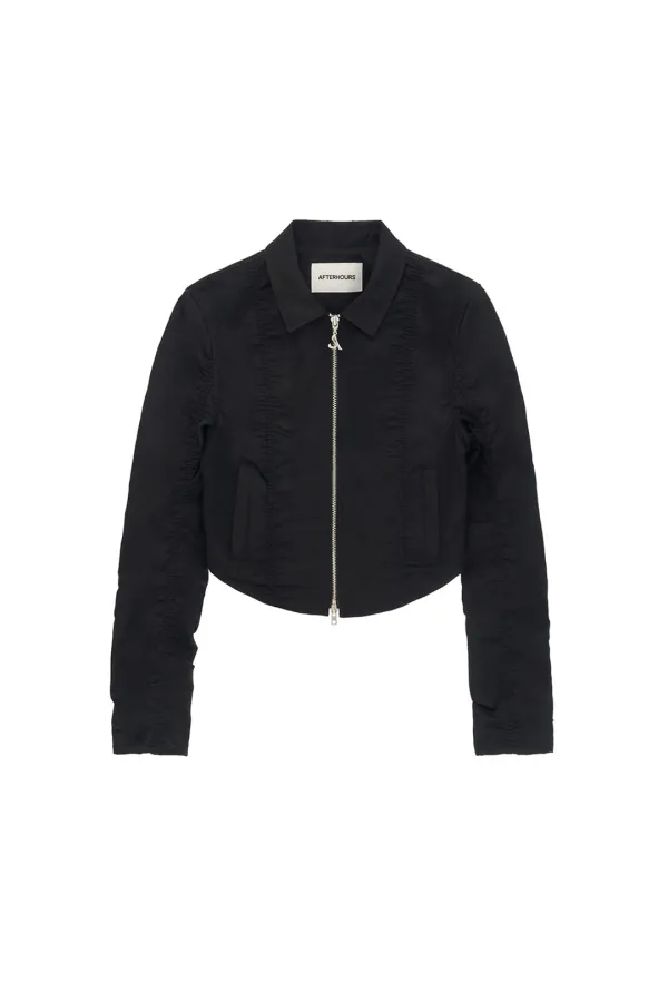 RUCHED SHORT JACKET (BLACK)