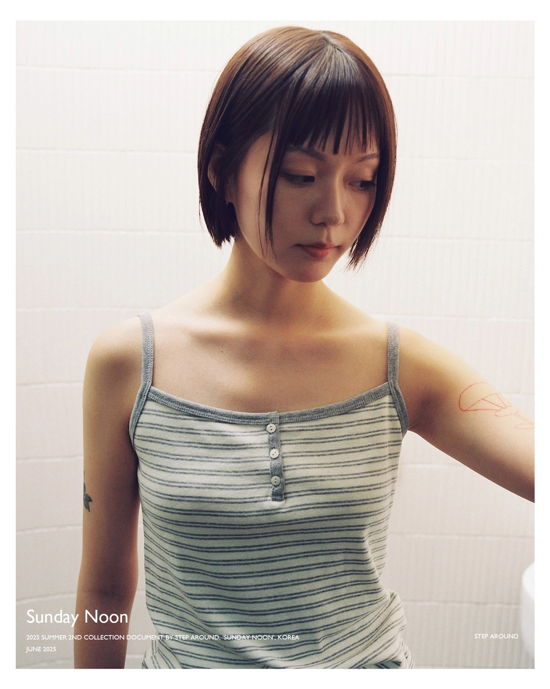 스텝어라운드 Soft stripe sleeveless top_GREY 상품 이미지 2