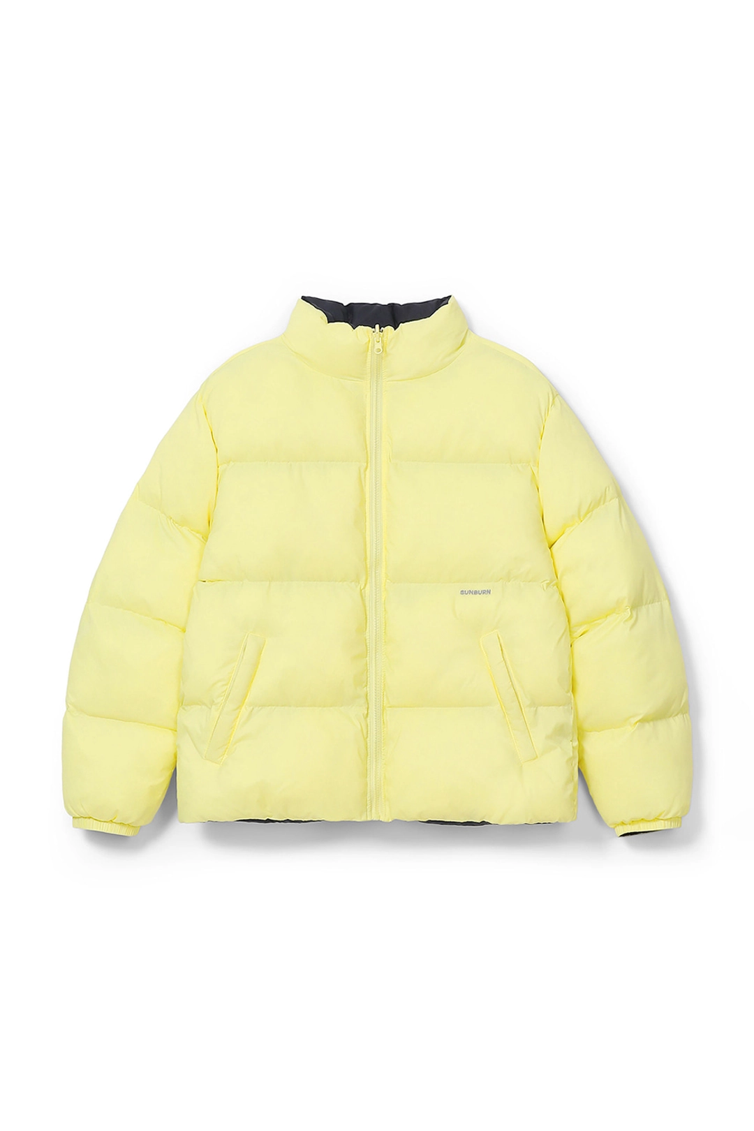 썬번프로젝트 COLOR BLOCK PUFFER JACKET, LEMON 상품 이미지 1