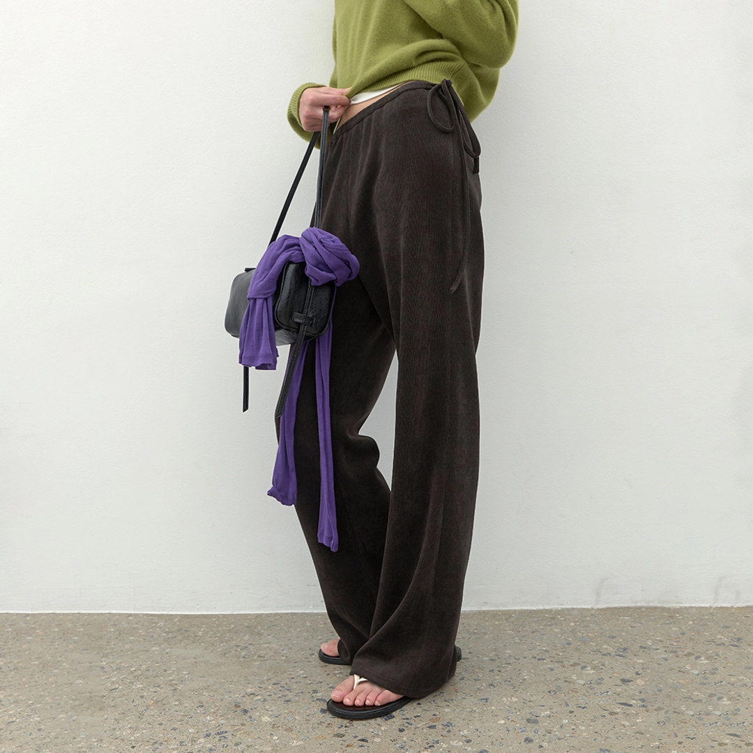 아뜰리에 나인 (PT-5808)RIBBED JERSEY BANDING BOOTCUT PANTS 상품 이미지 1