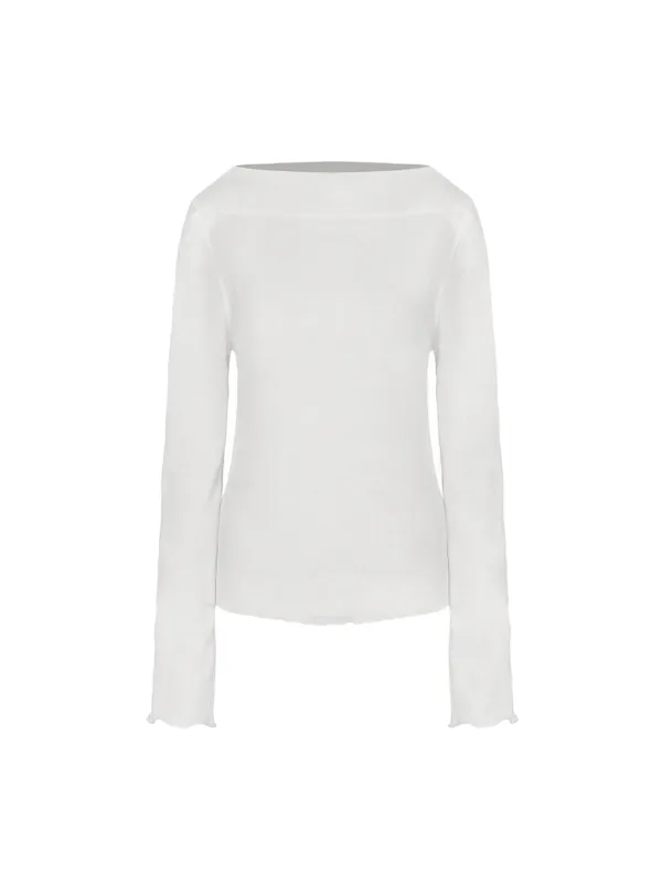 SHEER PLEAT BLOUSE (WHITE)