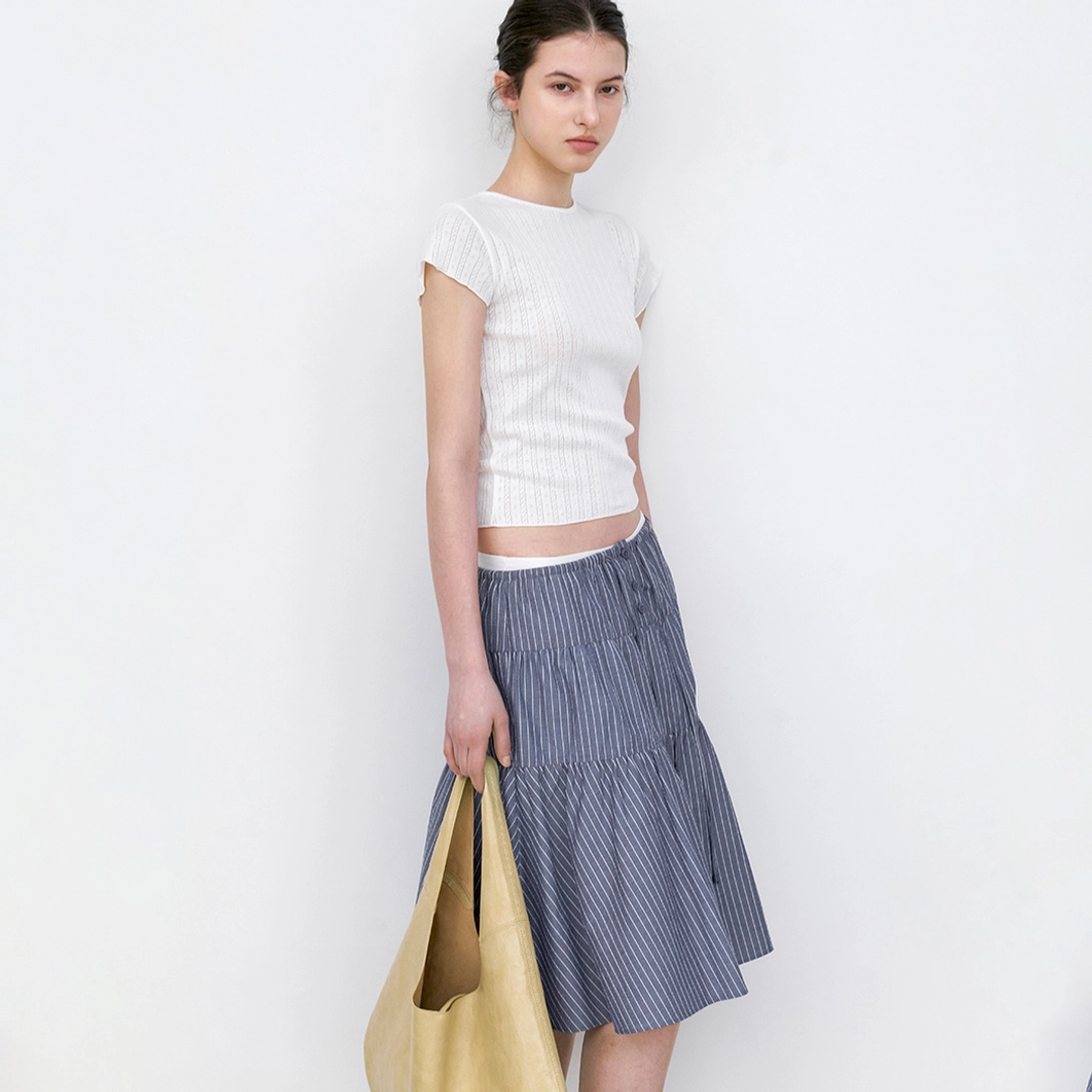 아뜰리에 나인 (SK-5101)STRIPE STRING FULL MIDI SKIRT 상품 이미지 2