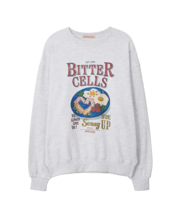 Sunny Side Up Sweat Shirt-Light Grey