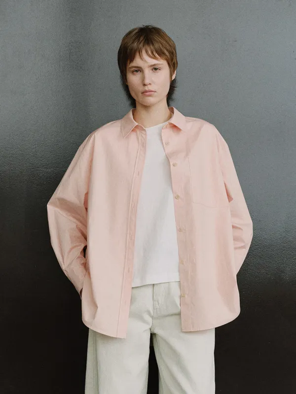 TFF OVER FIT POCKET SHIRT_PINK