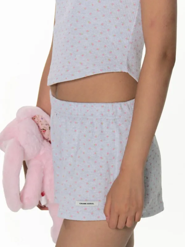 BUTTON FLOWER SHORTS_LIGHT MELANGE GREY