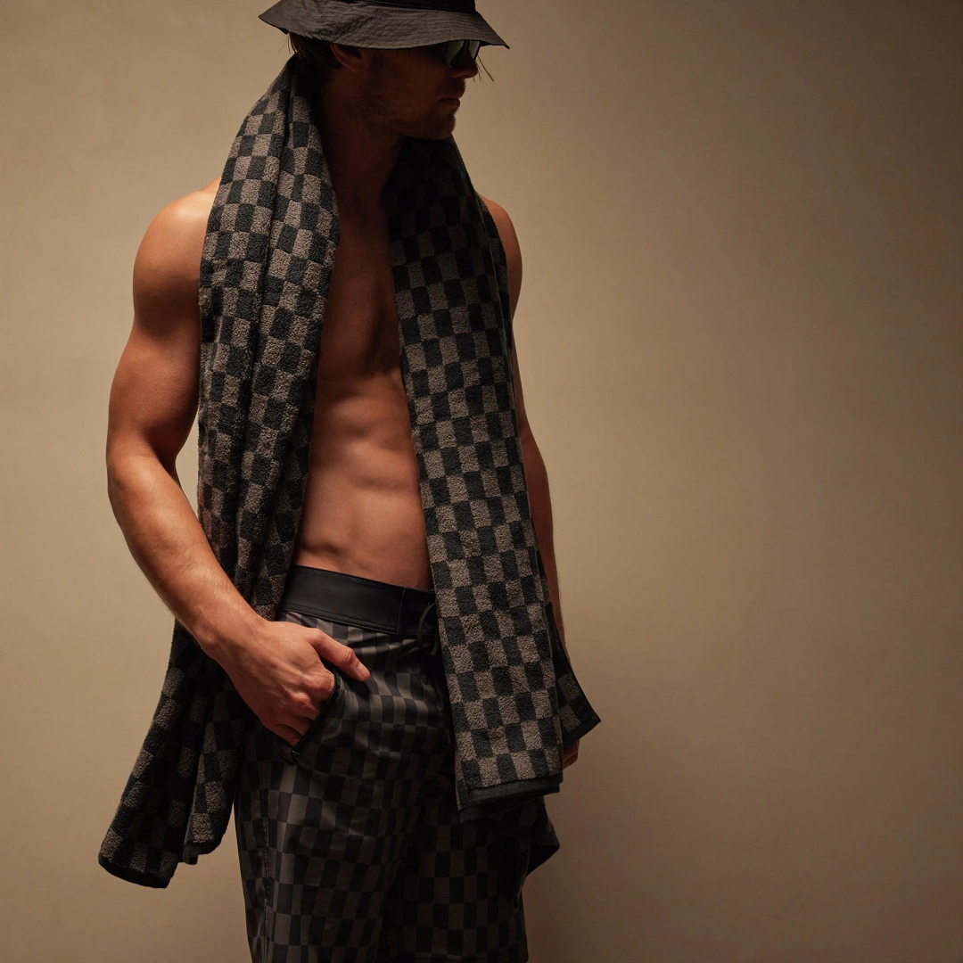 제임스펄스 Checkered Beach Towel - Slate/Raccoon Grey 상품 이미지 3