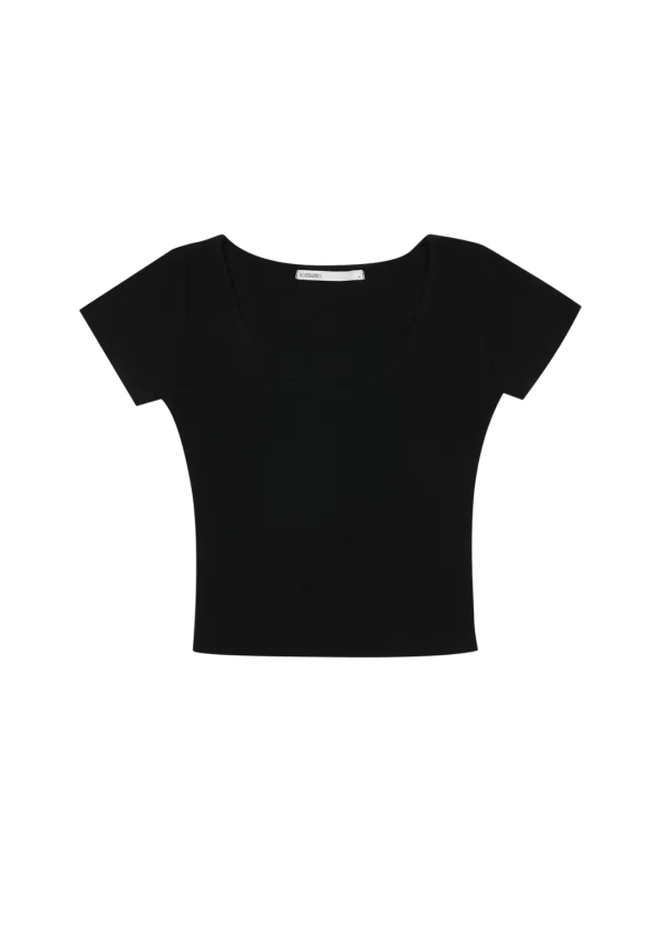 [ 7TH REORDER ] HALF RIBBED T, BLACK