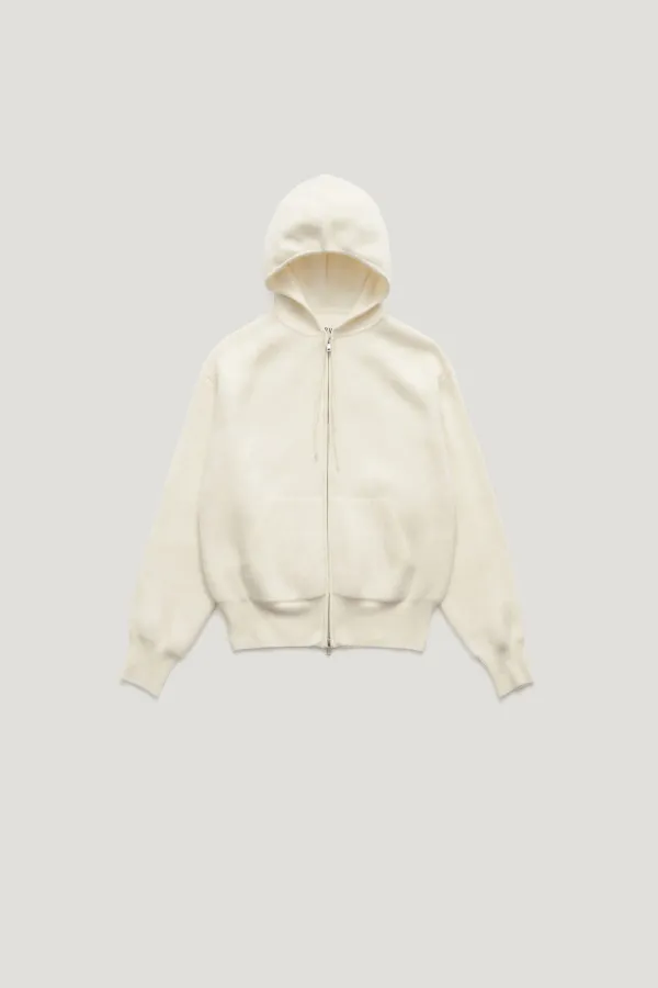 BLUSH HAIRY WOOL KNIT HOODIE ZIP UP_IVORY / ₩239,000