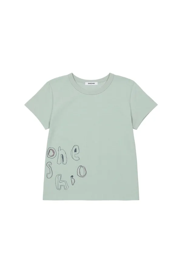 CRAYON LOGO GRAPHIC T-SHIRT, MINT
