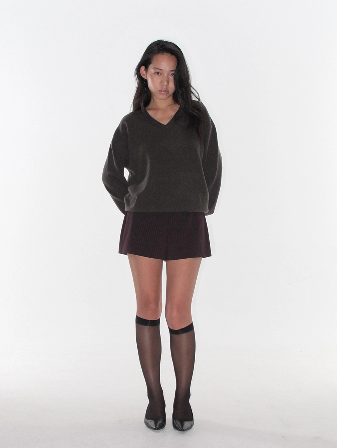 쏘딩키브레드 Toasty Khaki  Brown V-neck Knit 상품 이미지 2