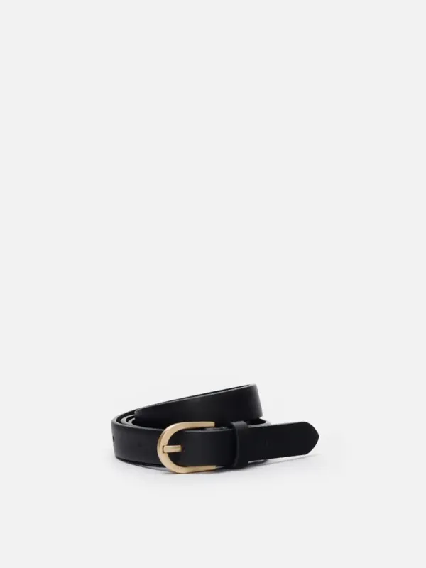 Small Around belt Black with Gold buckle