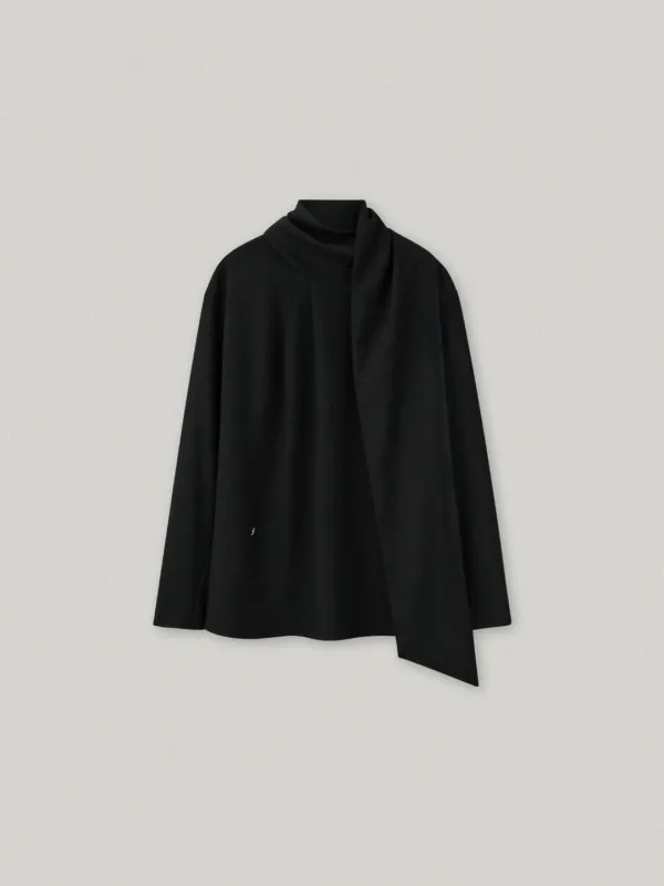 GRACE TIE BLOUSE (BLACK)