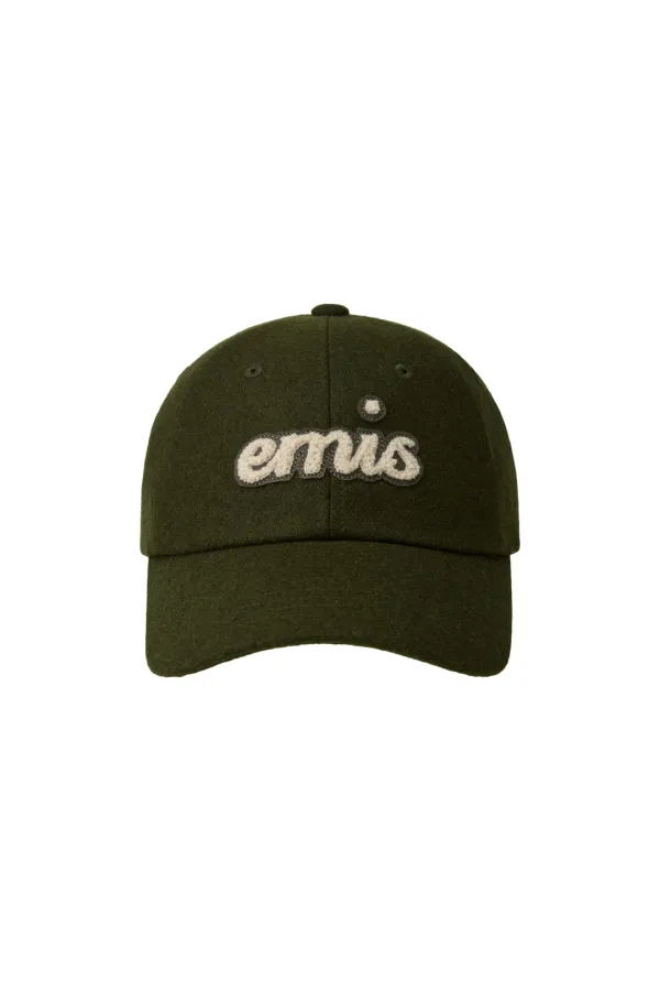 BOUCLE LETTERING LOGO BALL CAP-KHAKI