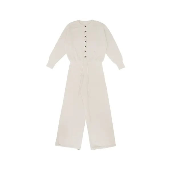 Wool Blend Knit Jumpsuit (sand beige)