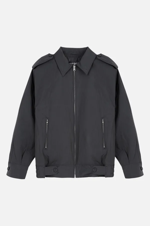 Bonded Epaulet Jacket _ Charcoal