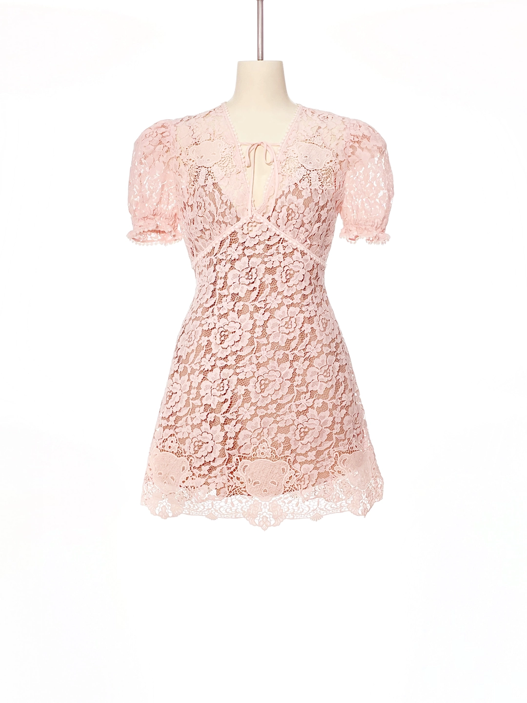푸쉬버튼 PF25 PINK push-SKULL LACE DRESS 상품 이미지 1