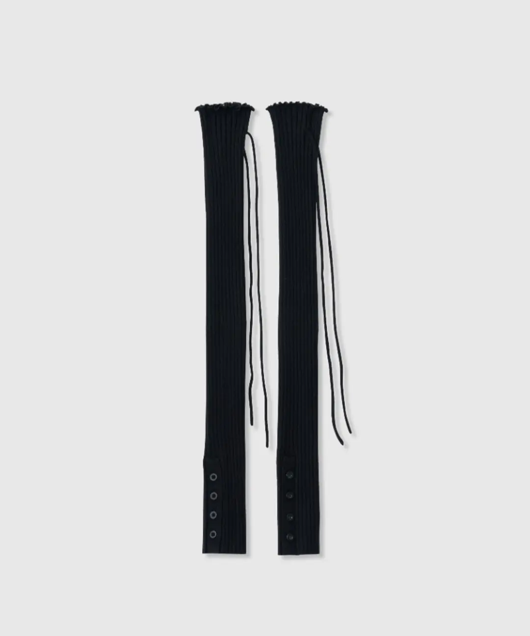 니히 Rib lace-up overknee (Black) 상품 이미지 1