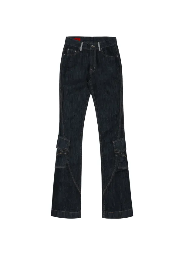 [2ND] SELVEDGE CARGO BOOTCUT, BLUE