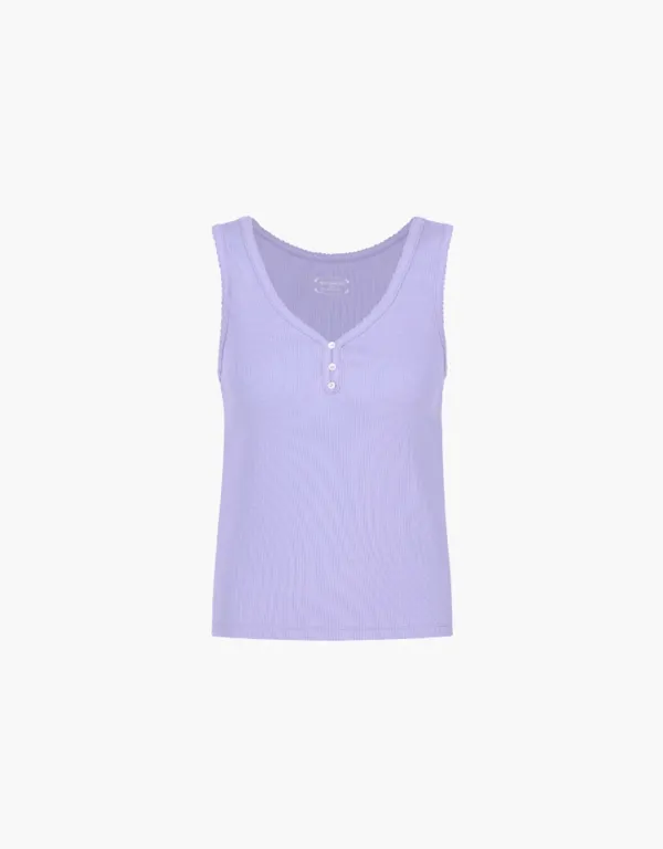 [6/8 예약배송]pincoat henley neck sleeveless - lilac