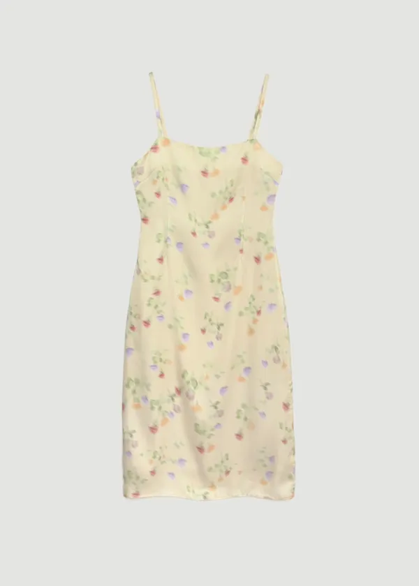 Floral strap dress (Cream)