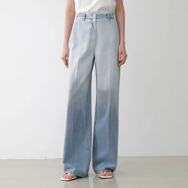(PT-5673)BLUE GRADATION STRAIGHT JEAN