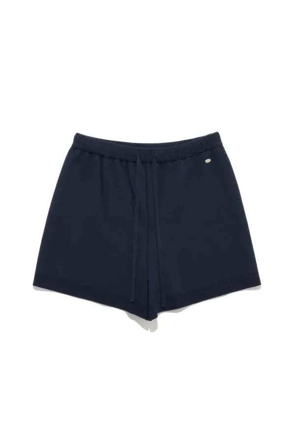 String Knit Shorts Navy