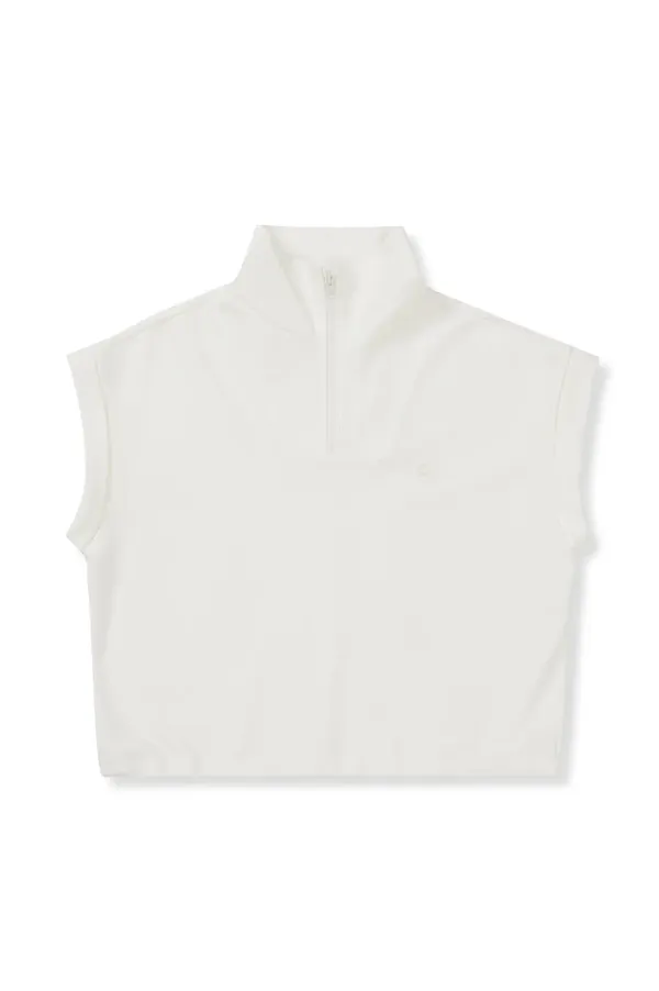 [25SS clove] Soft Half Zip-Up Vest (Ivory)