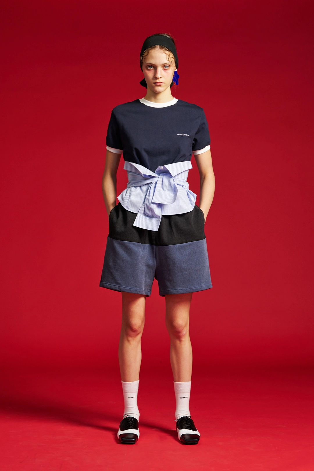 푸쉬버튼 SS26 ZERO BLACK HYBRID DENIM JERSEY SHORTS 상품 이미지 2