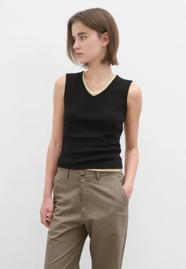 Basic v-neck sleeveless (black)
