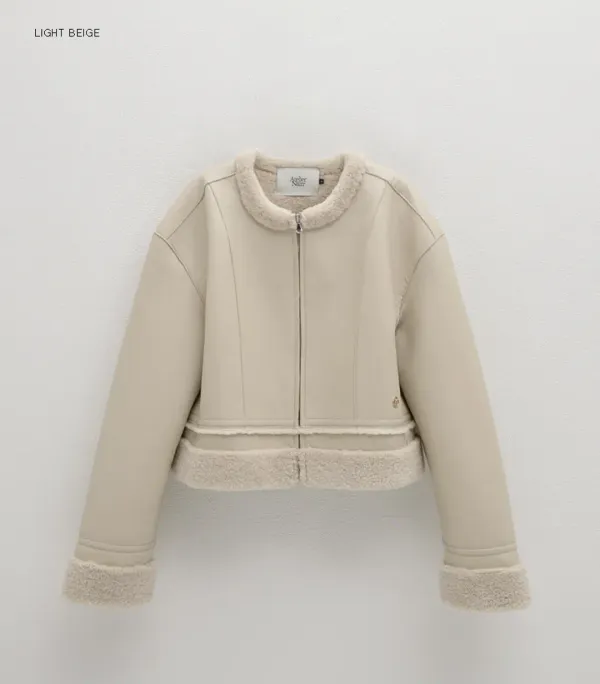 (JK-2999)FAUX LEATHER MUSTANG CROP JACKET