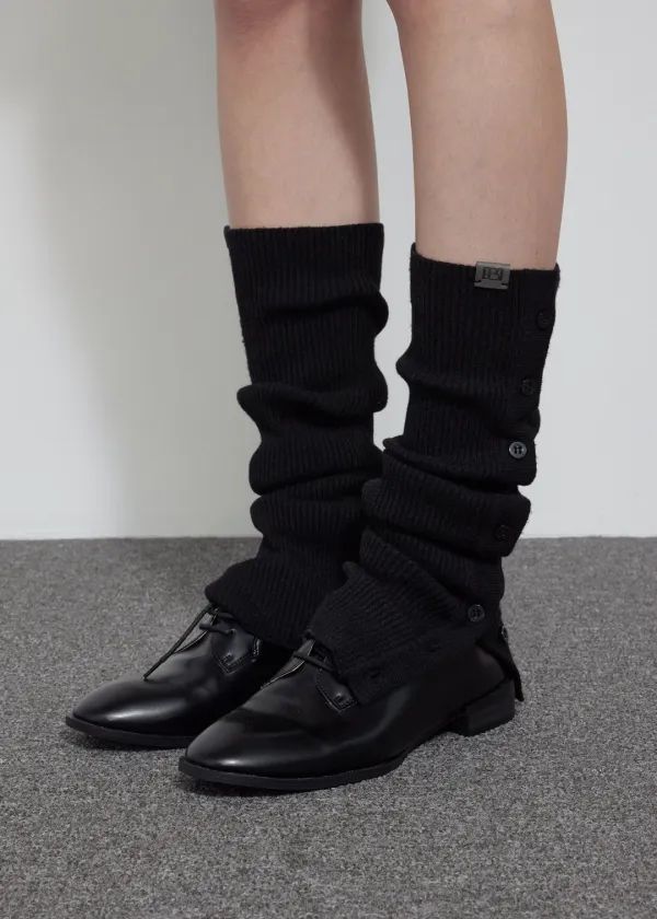 [2ND] BUTTONED LEG WARMERS, BLACK