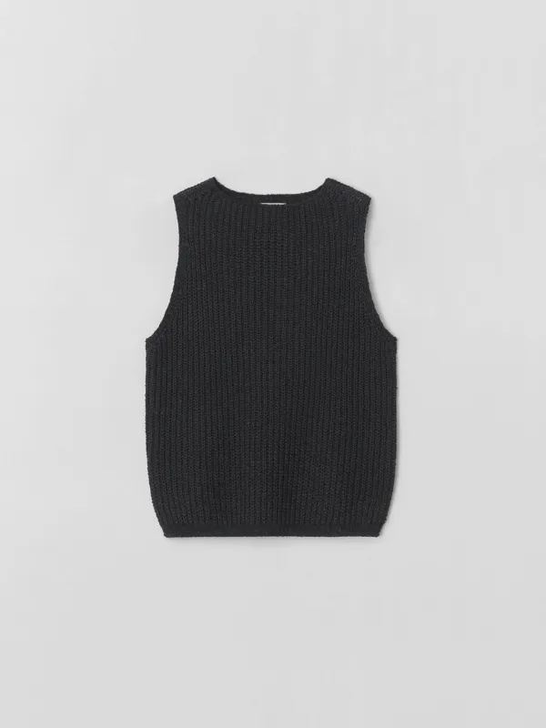[1st] paper knit top (charcoal)