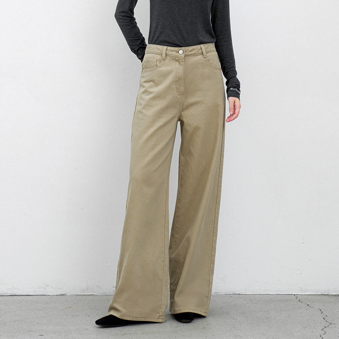 아뜰리에 나인 (PT-5723)WARM WIDE COLOR DENIM PANTS 상품 이미지 2