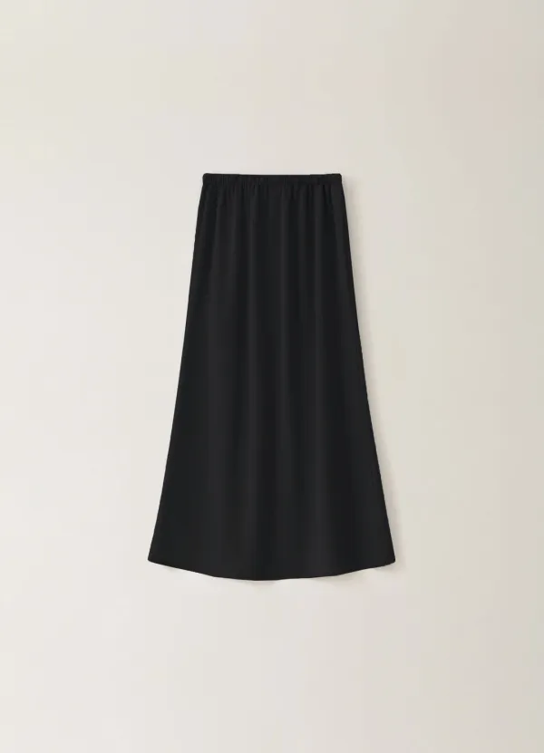 2ND / Satin Long Skirt - Black