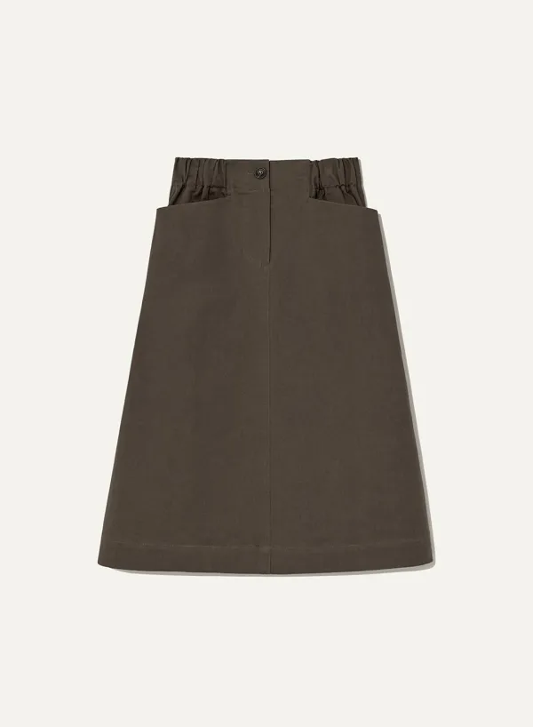 Phiro Cotton Skirt Anthracite