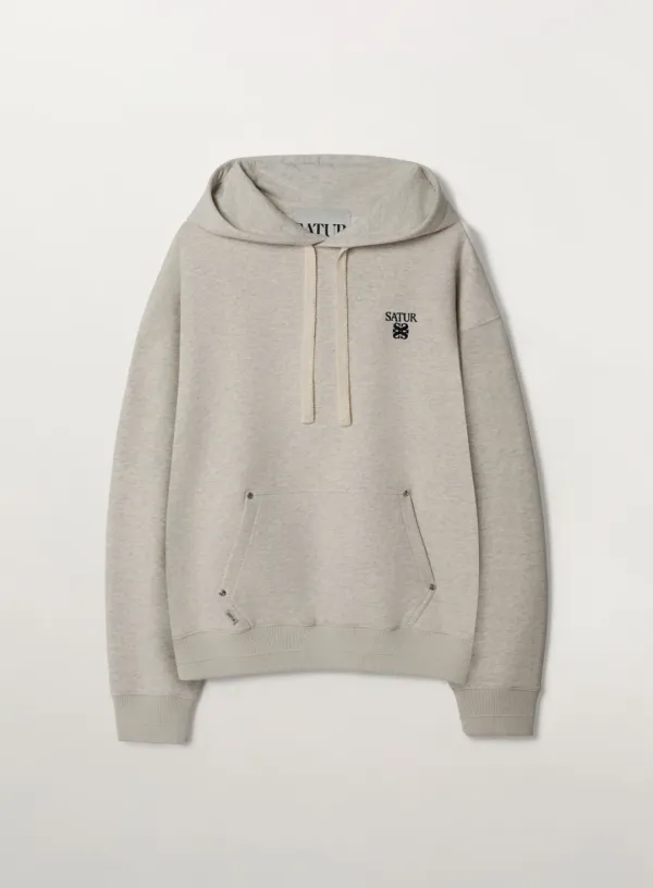 Loren Small Logo Rivet Hoodie - Oatmeal
