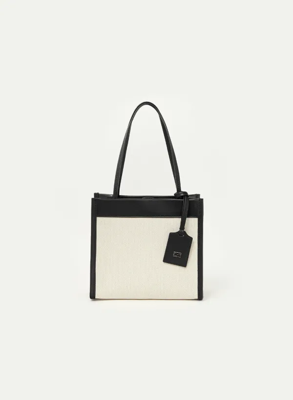 Mini Square Canvas Tote Ecru