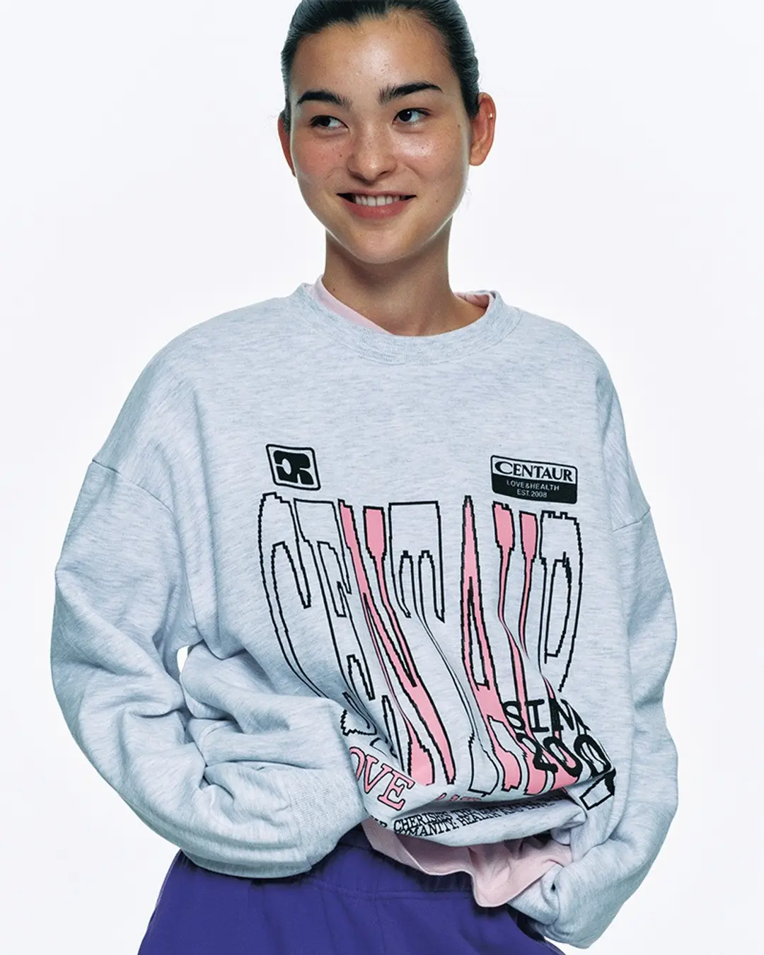센토르 PIXEL LOGO SWEATSHIRT_GREY 상품 이미지 2